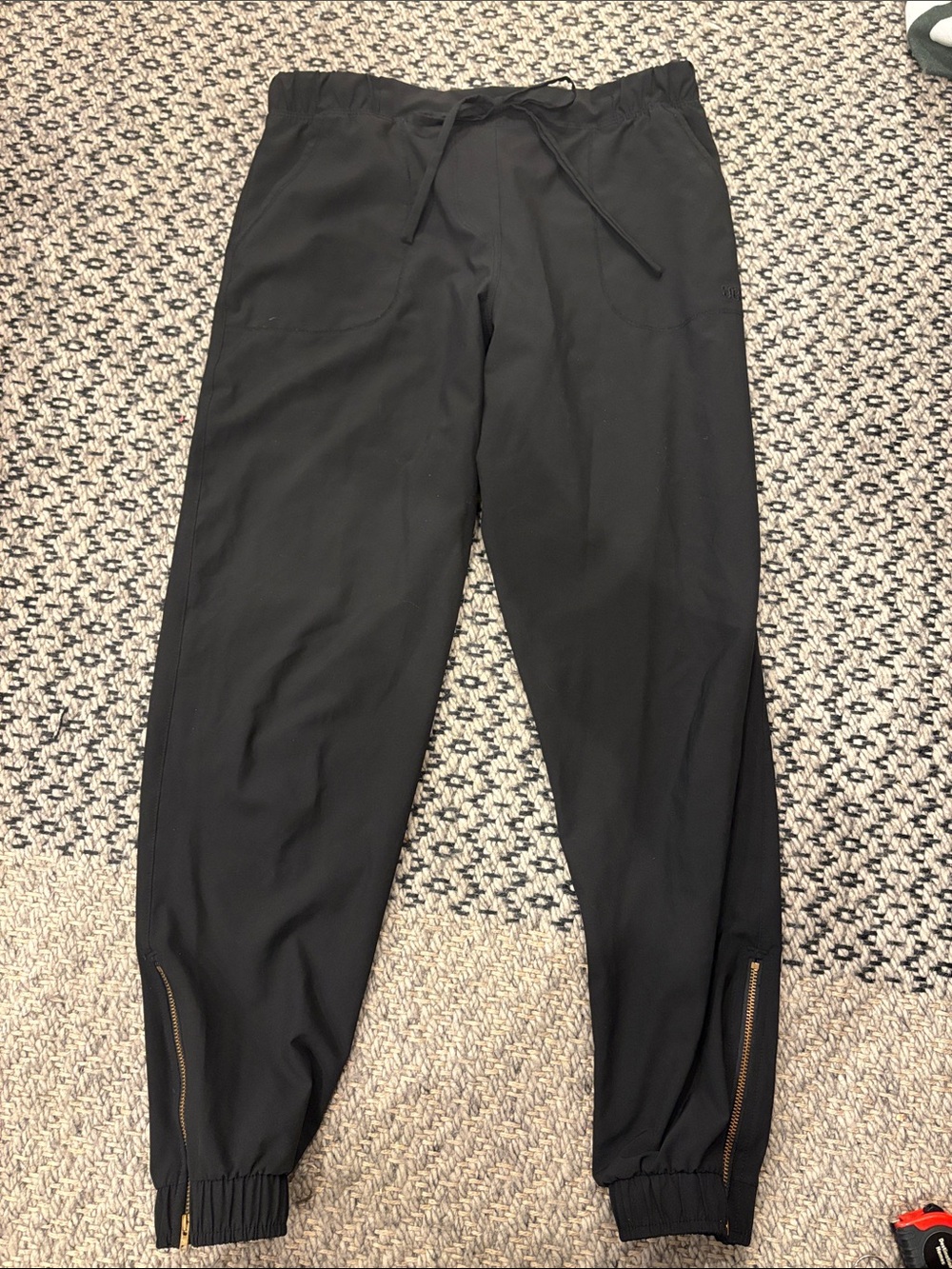Women's Albion Jet setter Black Active Jogger Pants with Ankle Zips sz Small